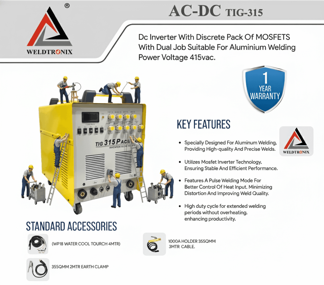 AC-DC TIG 315P Pulse Welding - View 1